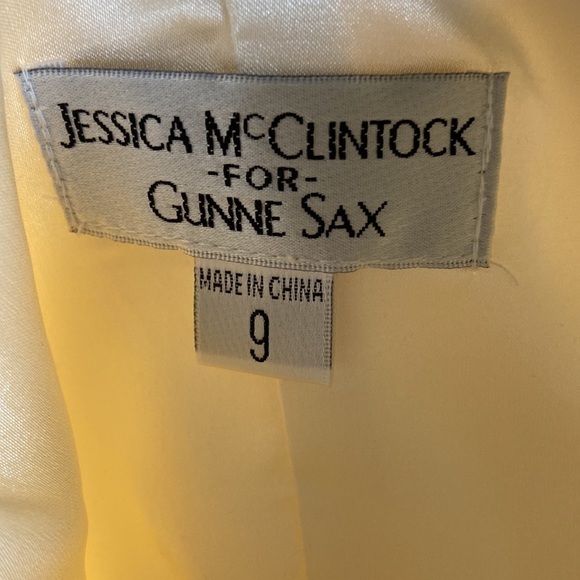 Jessica McClintock for Gunne Sax Strapless Mini Dress Cream and Pink Size 9 - Picture 11 of 14